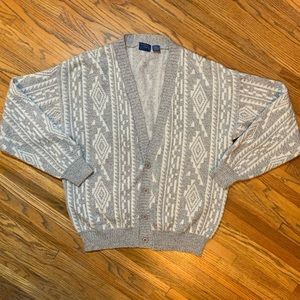 Vtg Cambridge classic Mervyns grandpa gray sweater